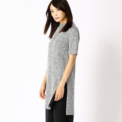 ＜COMME CA DU MODE/コムサデモード＞ リバーテレコスリット入りプルオーバー(1520EC02) 01モノトーンxグレー 【三越・伊勢丹/公式】