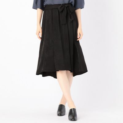 ＜COMME CA DU MODE/コムサデモード＞ ヌバック調サテンデザインスカート(1538FC01) クロ 【三越・伊勢丹/公式】