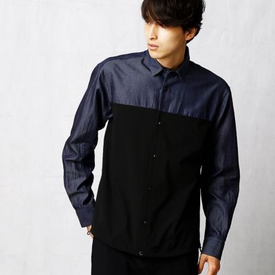 ＜β MEN＞ ベータ・メン ハイブリットテンセルデニムシャツ(2719IC04) ネービーブルー 【三越・伊勢丹/公式】