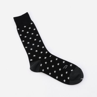 ＜β MEN＞ ベータ・メン 星柄クルーソックス(2754QC03) クロ 【三越・伊勢丹/公式】