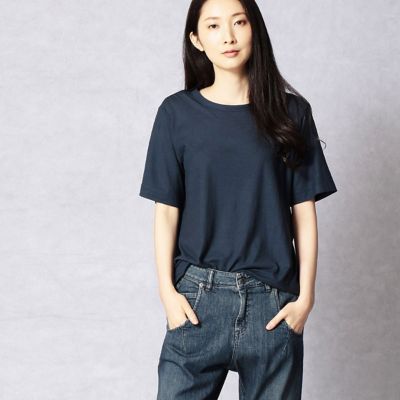 ＜BASILE 28/バジーレ28＞ ハイゲージ天竺Tシャツ(2877TC07) ネイビー系 【三越・伊勢丹/公式】