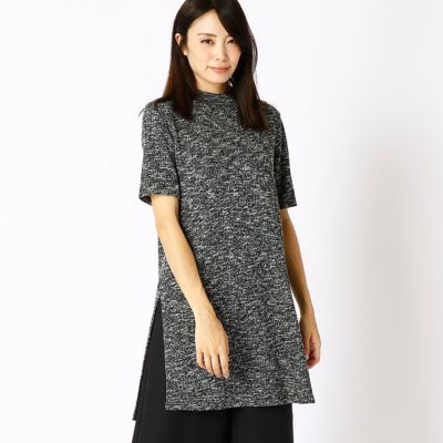 ＜COMME CA TALLサイズ＞ 大きいサイズ リバーテレコスリット入りプルオーバー(3420EC02) クロ系モノトーンxライトグレー 【三越・伊勢丹/公式】