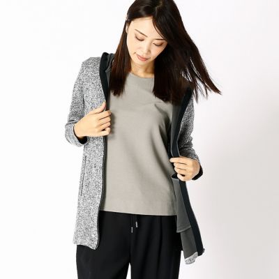 ＜COMME CA TALLサイズ＞ 大きいサイズ リバーテレコロングパーカー(3420VC03) モノトーンxグレー 【三越・伊勢丹/公式】