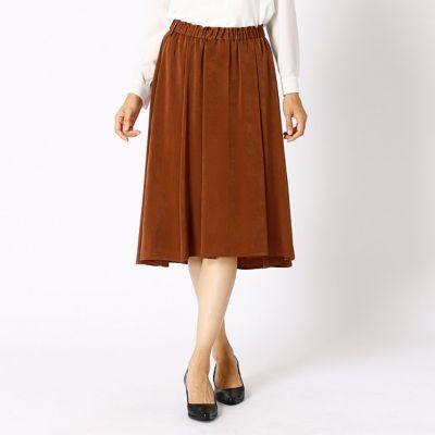 ＜COMME CA TALLサイズ＞ 大きいサイズ ヌバック調サテンデザインスカート(3438FC01) レンガ 【三越・伊勢丹/公式】