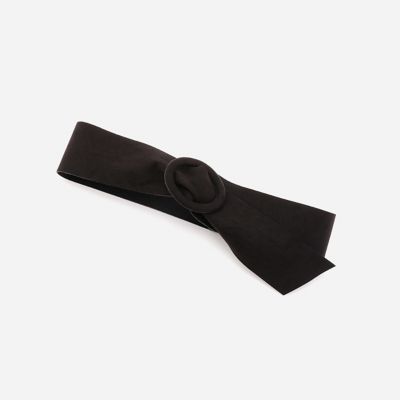 ＜COMME CA TALLサイズ＞ 大きいサイズ 人工皮革スエードバックルベルト(3445YC02) クロ 【三越・伊勢丹/公式】