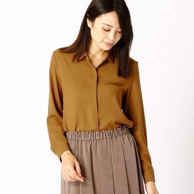 ＜COMME CA TALLサイズ＞ 大きいサイズ ポリエステルソフトビエラリラックスシャツ(3473HC02) キャメル 【三越・伊勢丹/公式】