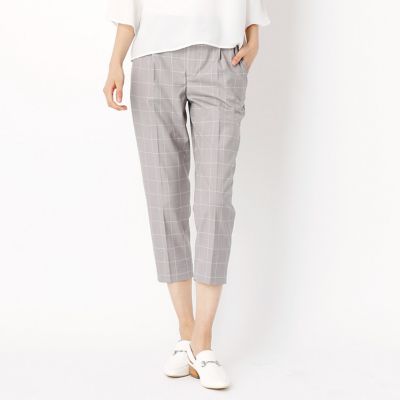 ＜COMME CA ISM (レディース）＞ ウインドペンチェック・クロップトパンツ(3852PZ62) 04グレー 【三越・伊勢丹/公式】