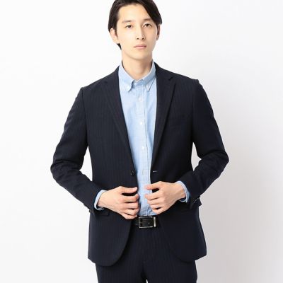 ＜COMME CA ISM (メンズ）＞ ウールライクストライプセットアップジャケット(4705GC03) 09・ネイビー 【三越・伊勢丹/公式】