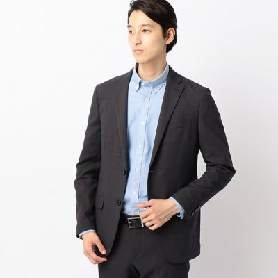 ＜COMME CA ISM (メンズ）＞ ウールライク千鳥セットアップジャケット(4705GC04) 08・チャコール 【三越・伊勢丹/公式】