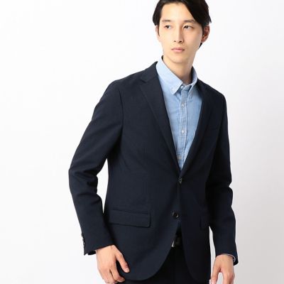 ＜COMME CA ISM (メンズ）＞ ウールライク千鳥セットアップジャケット(4705GC04) 09・ネイビー 【三越・伊勢丹/公式】