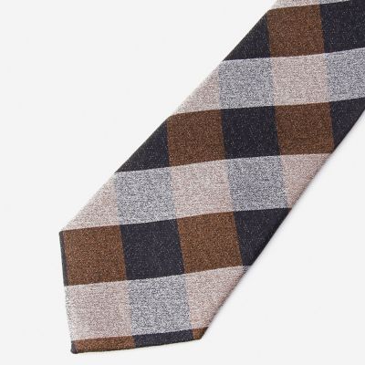 ＜COMME CA ISM (メンズ）＞ レギュラータイ(ブロックチェック柄)(4706NC06) 14・ブラウン 【三越・伊勢丹/公式】