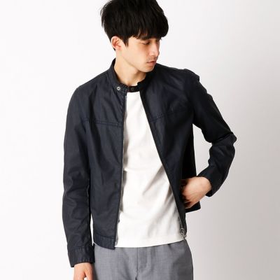 ＜COMME CA ISM (メンズ）＞ マットな質感のコーティングライダース(4722BZ03) ネイビー 【三越・伊勢丹/公式】
