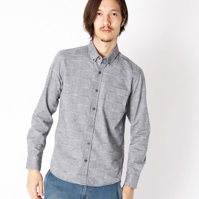 ＜COMME CA ISM (メンズ）＞ 生地に注目!ジャカードで表現したパッチワークシャツ!(4731IW17) ネイビー 【三越・伊勢丹/公式】