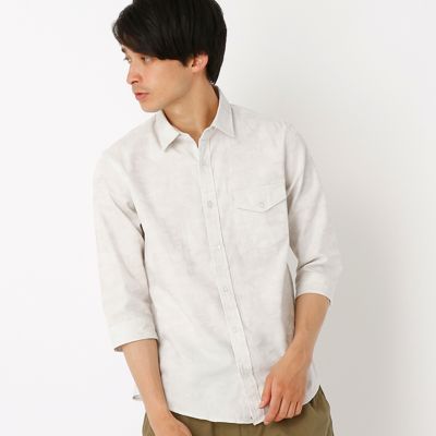 【SALE（三越）】＜COMME CA ISM (メンズ）＞ カモフラジャカードシャツ(4731IZ19) ライトグレー 【三越・伊勢丹/公式】