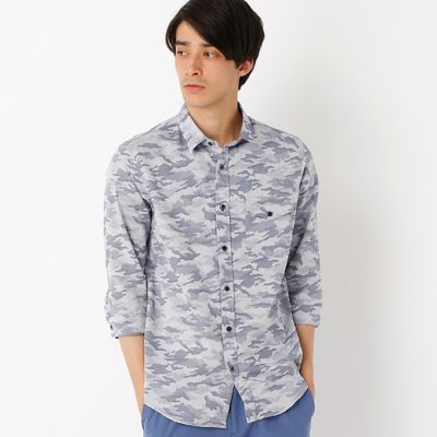 【SALE（三越）】＜COMME CA ISM (メンズ）＞ カモフラジャカードシャツ(4731IZ19) ネイビー 【三越・伊勢丹/公式】