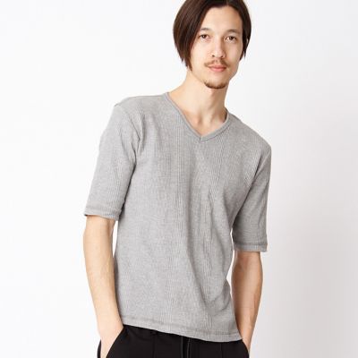 【SALE（三越）】＜COMME CA ISM (メンズ）＞ 5分袖VネックTシャツ(4760TZ05) グレー 【三越・伊勢丹/公式】