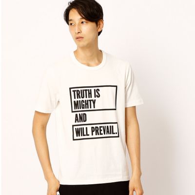 ＜COMME CA ISM (メンズ）＞ プリントTシャツ(4762TD10) 01・ホワイト 【三越・伊勢丹/公式】