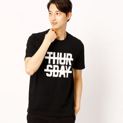 ＜COMME CA ISM (メンズ）＞ プリントTシャツ(4762TD11) 05・ブラック 【三越・伊勢丹/公式】