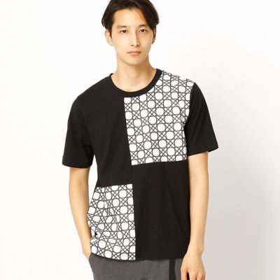 ＜COMME CA ISM (メンズ）＞ パッチワーク切替Tシャツ(4764TC21) 05・ブラック 【三越・伊勢丹/公式】