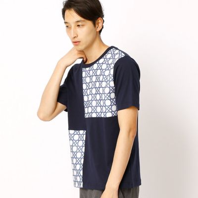 ＜COMME CA ISM (メンズ）＞ パッチワーク切替Tシャツ(4764TC21) 09・ネイビー 【三越・伊勢丹/公式】