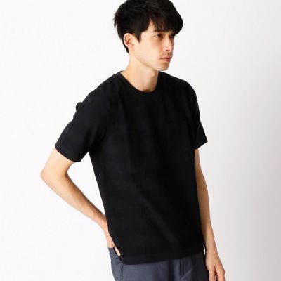 【SALE（三越）】＜COMME CA ISM (メンズ）＞ 編地で表現したボーダーTシャツ(4764TZ13) 09・ネイビー 【三越・伊勢丹/公式】