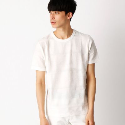 【SALE（三越）】＜COMME CA ISM (メンズ）＞ 編地で表現した総柄Tシャツ(4764TZ14) ホワイト 【三越・伊勢丹/公式】