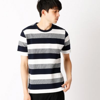 【SALE（三越）】＜COMME CA ISM (メンズ）＞ 太ピッチのボーダーTシャツ(4764TZ22) ネイビー 【三越・伊勢丹/公式】