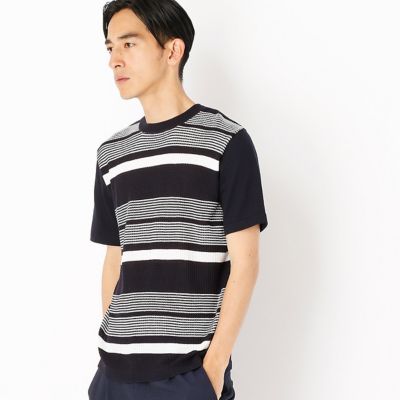 ＜COMME CA ISM (メンズ）＞ 前身頃がニットになったコンビネーションTシャツ(4764TZ26) ネイビー 【三越・伊勢丹/公式】