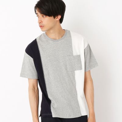 ＜COMME CA ISM (メンズ）＞ タテ切り替えビッグT(4764TZ40) グレー 【三越・伊勢丹/公式】