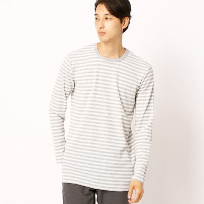 ＜COMME CA ISM (メンズ）＞ ボーダーロングTシャツ(4765TC12) 04・グレー 【三越・伊勢丹/公式】