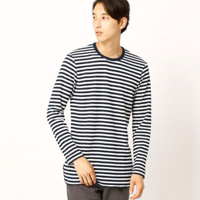 ＜COMME CA ISM (メンズ）＞ ボーダーロングTシャツ(4765TC12) 09・ネイビー 【三越・伊勢丹/公式】