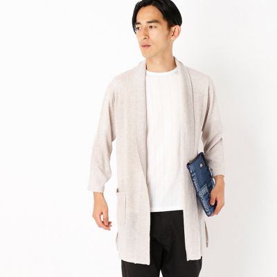 ＜COMME CA ISM (メンズ）＞ 麻混ロングカーディガンとTシャツセット(4772KZ16) キナリ 【三越・伊勢丹/公式】