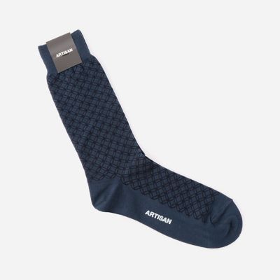 ＜ARTISAN MEN＞ アルチザン・メン 七宝繋ぎソックス(5954QC02) ネービーブルー 【三越・伊勢丹/公式】