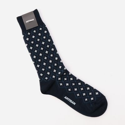 ＜ARTISAN MEN＞ アルチザン・メン ネイビーデザインソックス(5954QC08) 51ソノタ 【三越・伊勢丹/公式】