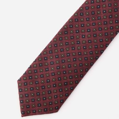＜ARTISAN MEN＞ アルチザン・メン ミニフラワー小紋ネクタイ(5966NC13) ワイン 【三越・伊勢丹/公式】