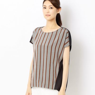 ＜ギャバジンK.T/Gabardine K.T＞ レジメンタル風ボーダープルオーバー(7202EB01) グレー系 【三越・伊勢丹/公式】