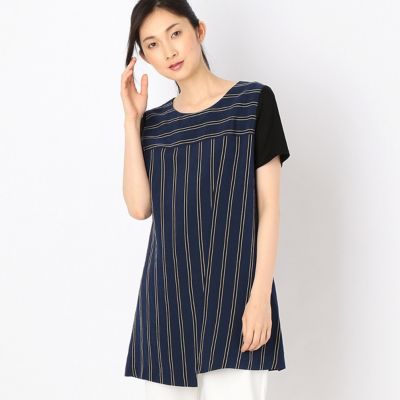 ＜ギャバジンK.T/Gabardine K.T＞ レジメンタル風ボーダーチュニックドレス(7202OB01) ネイビー系 【三越・伊勢丹/公式】