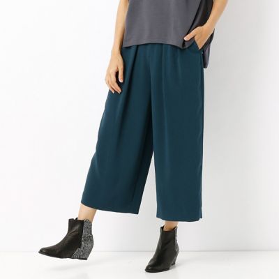 ＜ギャバジンK.T/Gabardine K.T＞ トリアセバックサテンワイドパンツ(7215PC01) グリーン系 【三越・伊勢丹/公式】