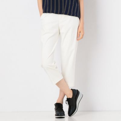 ＜ギャバジンK.T/Gabardine K.T＞ レクチュールスムースクロップド丈パンツ(7215PC10) ホワイト 【三越・伊勢丹/公式】