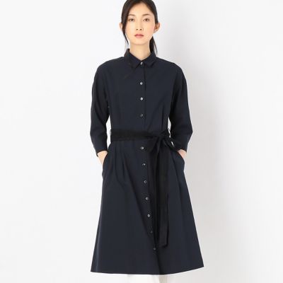 ＜ギャバジンK.T/Gabardine K.T＞ ポリエステルポプリンサッシュベルト付きドレス(7217OB02) ネイビー 【三越・伊勢丹/公式】