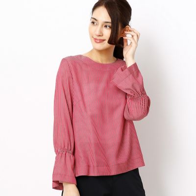 ＜ギャバジンK.T/Gabardine K.T＞ キャンディコットンストライプブラウス(7220HC02) プラム 【三越・伊勢丹/公式】