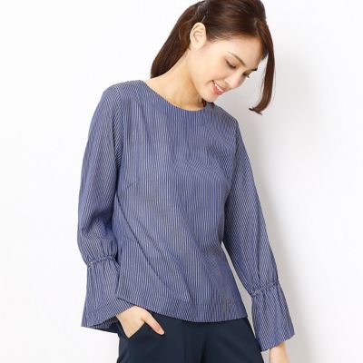 ＜ギャバジンK.T/Gabardine K.T＞ キャンディコットンストライプブラウス(7220HC02) ネイビー 【三越・伊勢丹/公式】
