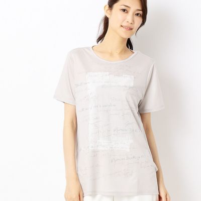 ＜ギャバジンK.T/Gabardine K.T＞ スパンコール刺繍Tシャツ(7221EB02) グレー 【三越・伊勢丹/公式】