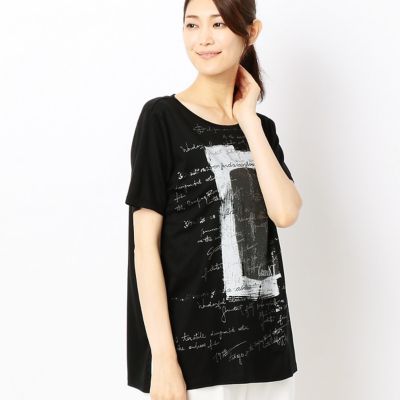 ＜ギャバジンK.T/Gabardine K.T＞ スパンコール刺繍Tシャツ(7221EB02) ブラック 【三越・伊勢丹/公式】