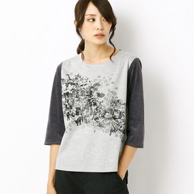 ＜ギャバジンK.T/Gabardine K.T＞ アニマル柄プリントTシャツ(7221EC01) グレー 【三越・伊勢丹/公式】