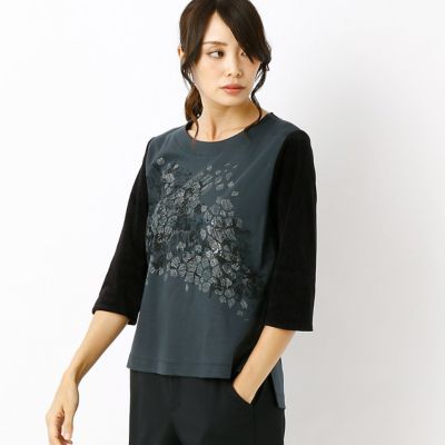 ＜ギャバジンK.T/Gabardine K.T＞ アニマル柄プリントTシャツ(7221EC01) グリーン系 【三越・伊勢丹/公式】