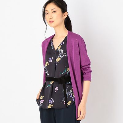 ＜ギャバジンK.T/Gabardine K.T＞ ホールガーメントカーディガン(7230IB03) マゼンタ 【三越・伊勢丹/公式】