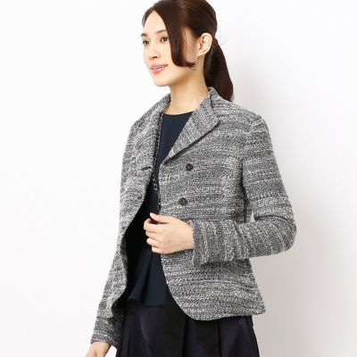 ＜ギャバジンK.T/Gabardine K.T＞ 絡み織りコンパクトシルエットジャケット(7260JC05) ブラック 【三越・伊勢丹/公式】