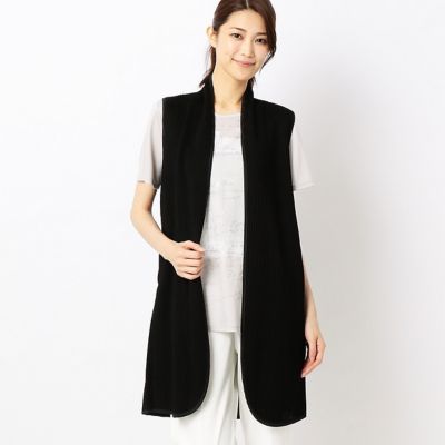 ＜ギャバジンK.T/Gabardine K.T＞ トリアセテートプリーツジレ(7275VC02) ブラック 【三越・伊勢丹/公式】