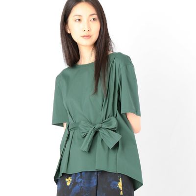 ＜COMME CA TALLサイズ＞ 大きいサイズ ウエストリボンストレッチブロードデザインプルオーバー(7604HC05) グリーン 【三越・伊勢丹/公式】